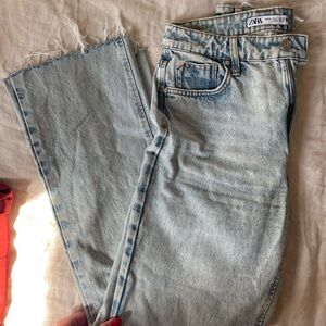 Zara Light Wash Straight Leg Jeans
